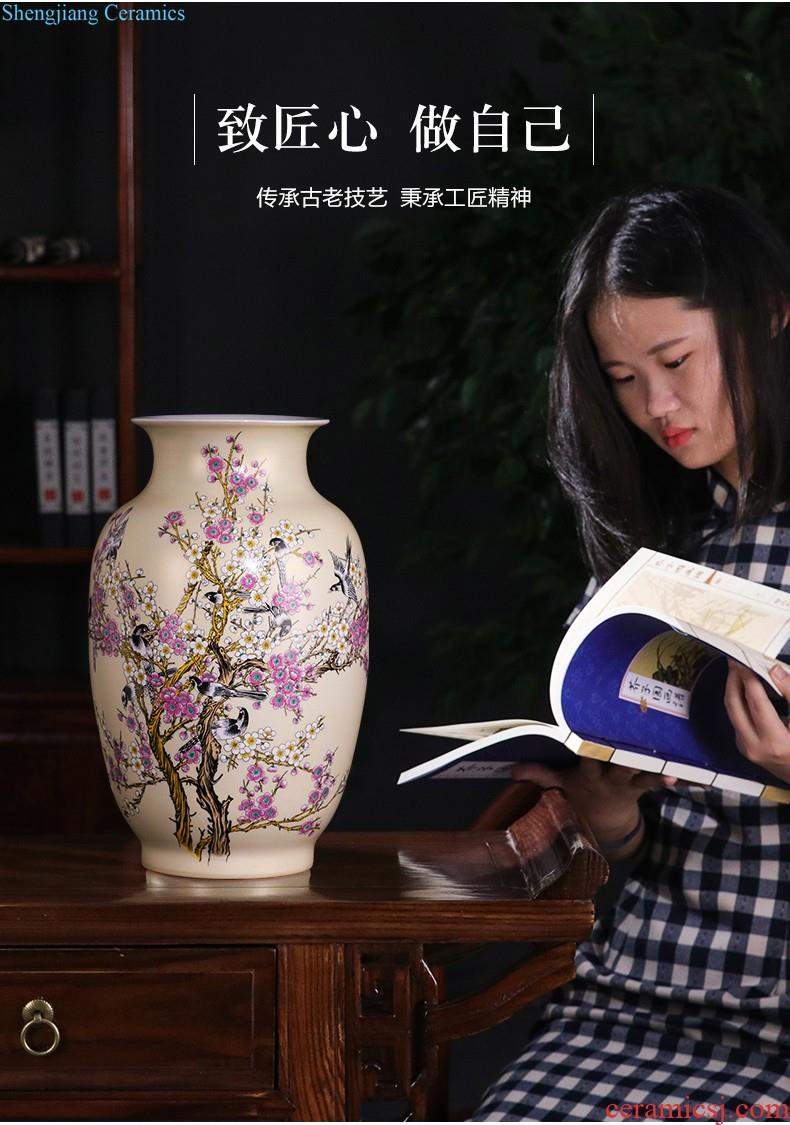 Jingdezhen ceramics big vase furnishing articles sitting room lucky bamboo modern Chinese style household adornment TV ark arranging flowers