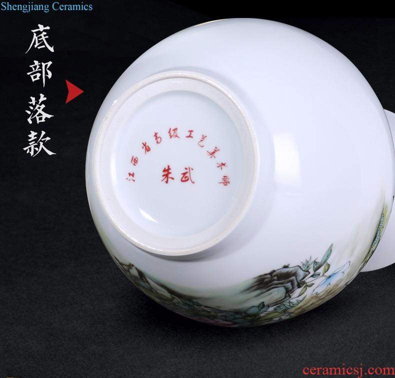 Jingdezhen ceramics furnishing articles flower arranging hand-painted archaize sitting room of large blue and white porcelain vase Chinese style household decoration