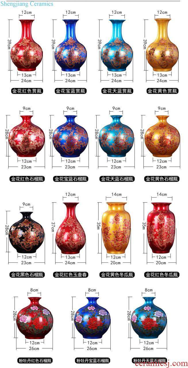 Jingdezhen ceramic vase furnishing articles sitting room flower arranging pastel hollow-out porcelain of modern Chinese style household wine accessories