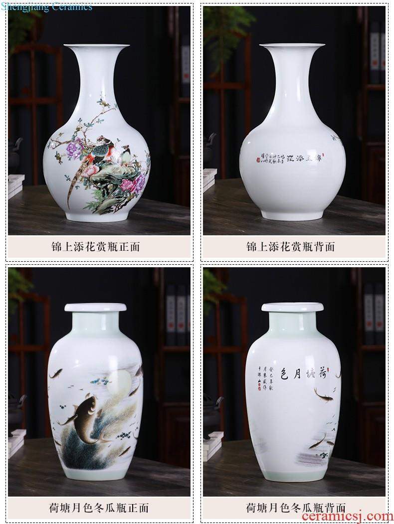 Jingdezhen ceramics furnishing articles flower arranging hand-painted archaize sitting room of large blue and white porcelain vase Chinese style household decoration