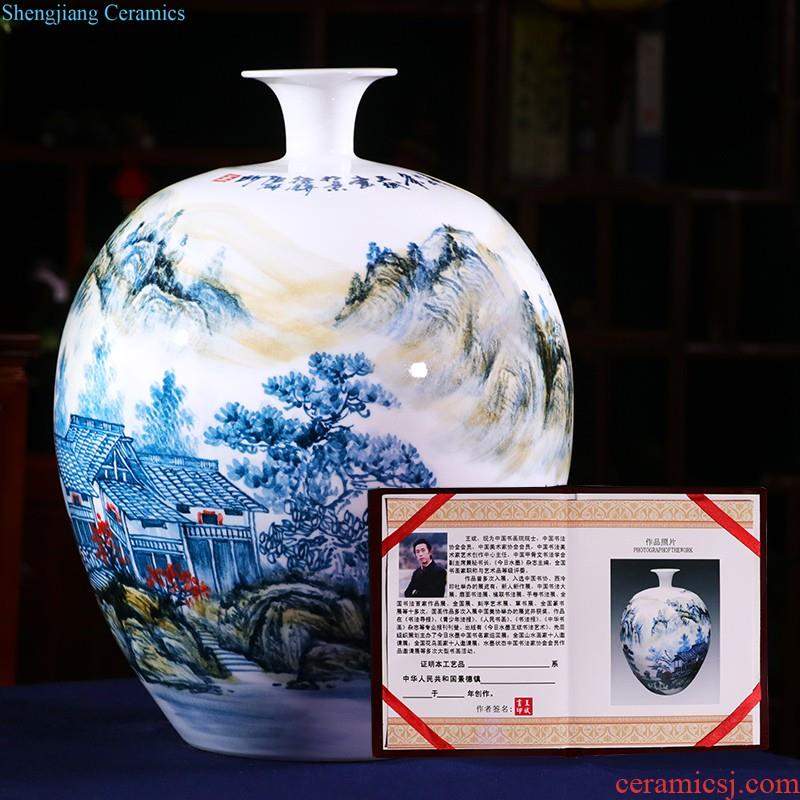 Jingdezhen ceramics vase hand-painted archaize large blue and white porcelain is the sitting room of Chinese style household adornment flower arranging furnishing articles