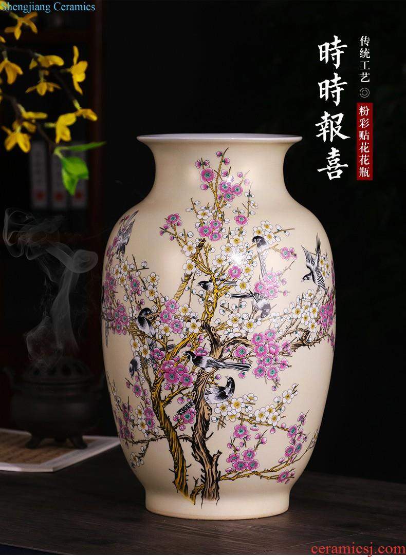 Jingdezhen ceramics big vase furnishing articles sitting room lucky bamboo modern Chinese style household adornment TV ark arranging flowers