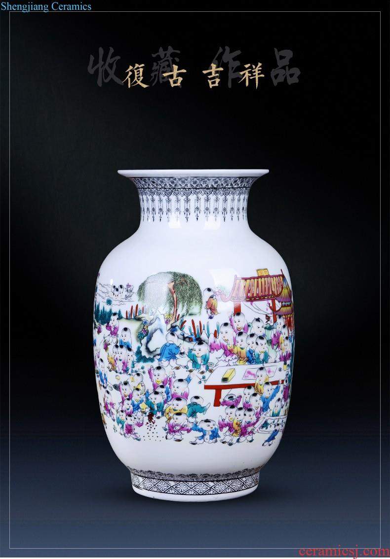 Jingdezhen porcelain hand-painted ceramic vase furnishing articles sitting room of new Chinese style household flower arranging TV ark adornment porcelain