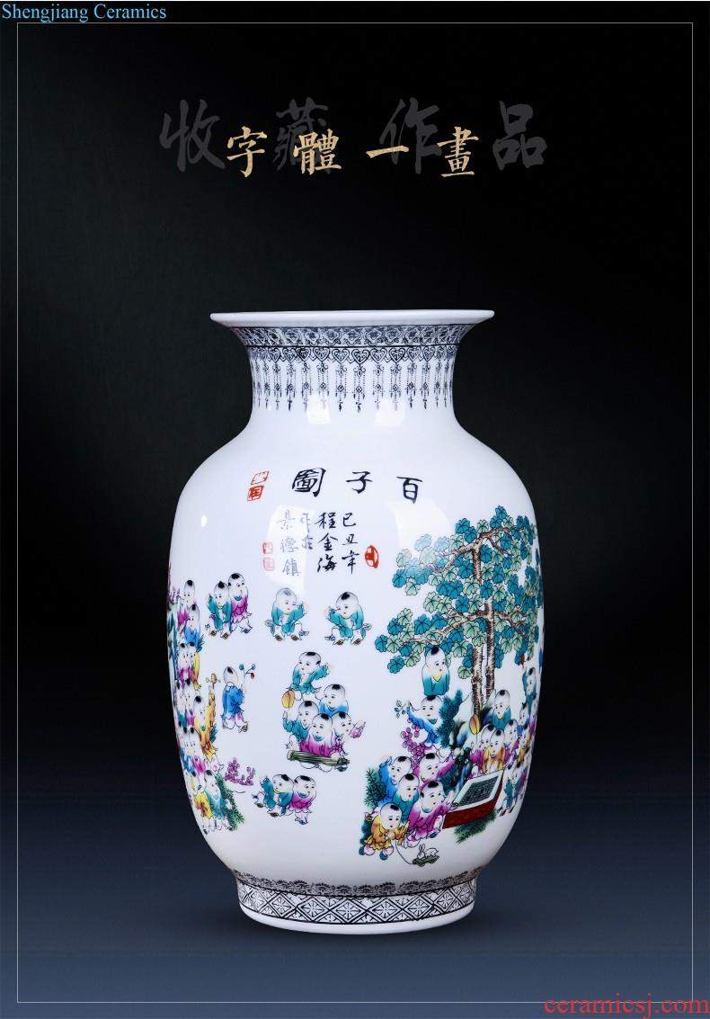 Jingdezhen porcelain vases, pottery and porcelain hand painted blue and white porcelain flower arranging place new Chinese style household adornment ornament sitting room