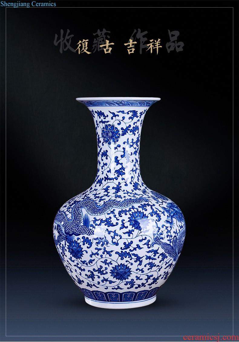 Master of jingdezhen blue and white porcelain ceramic vase hand-painted mei bottles of modern home decoration mountains scenery of jiangnan furnishing articles