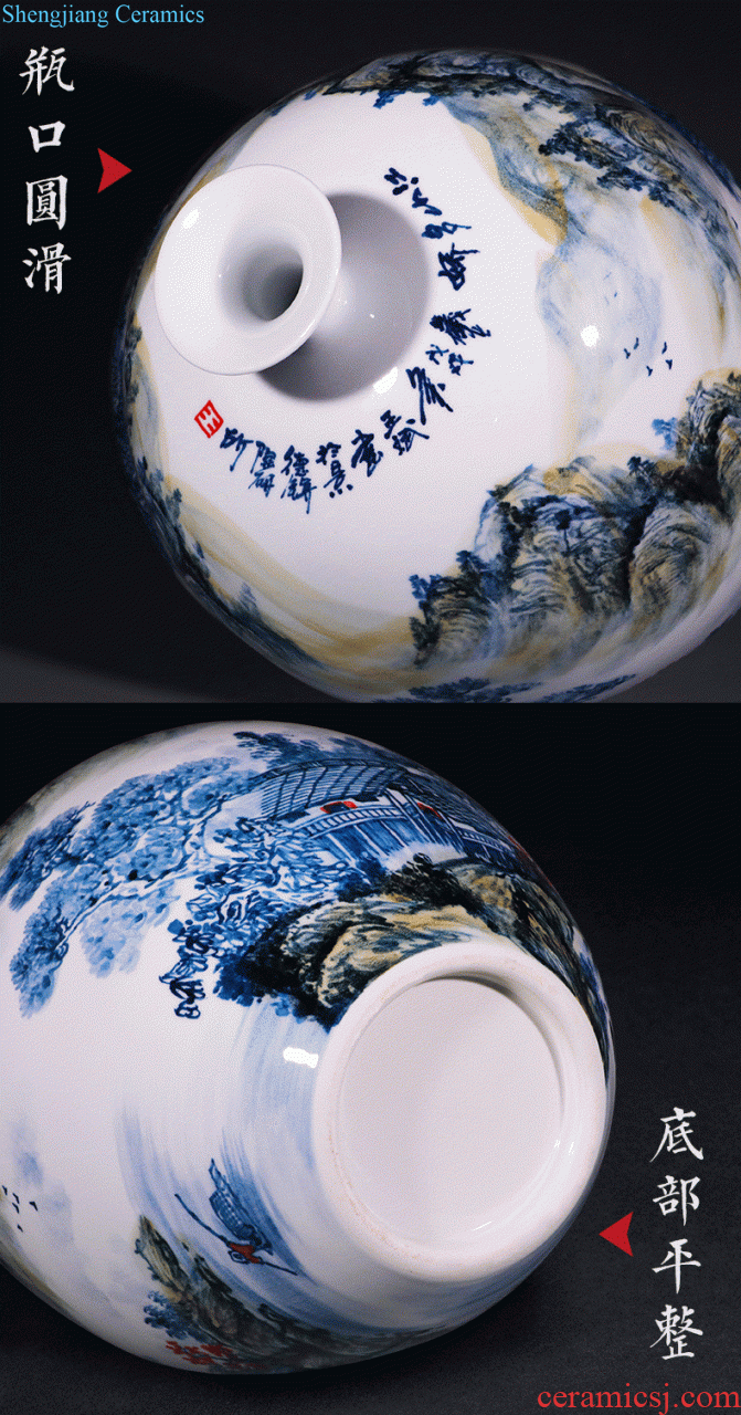 Jingdezhen ceramics vase hand-painted archaize large blue and white porcelain is the sitting room of Chinese style household adornment flower arranging furnishing articles