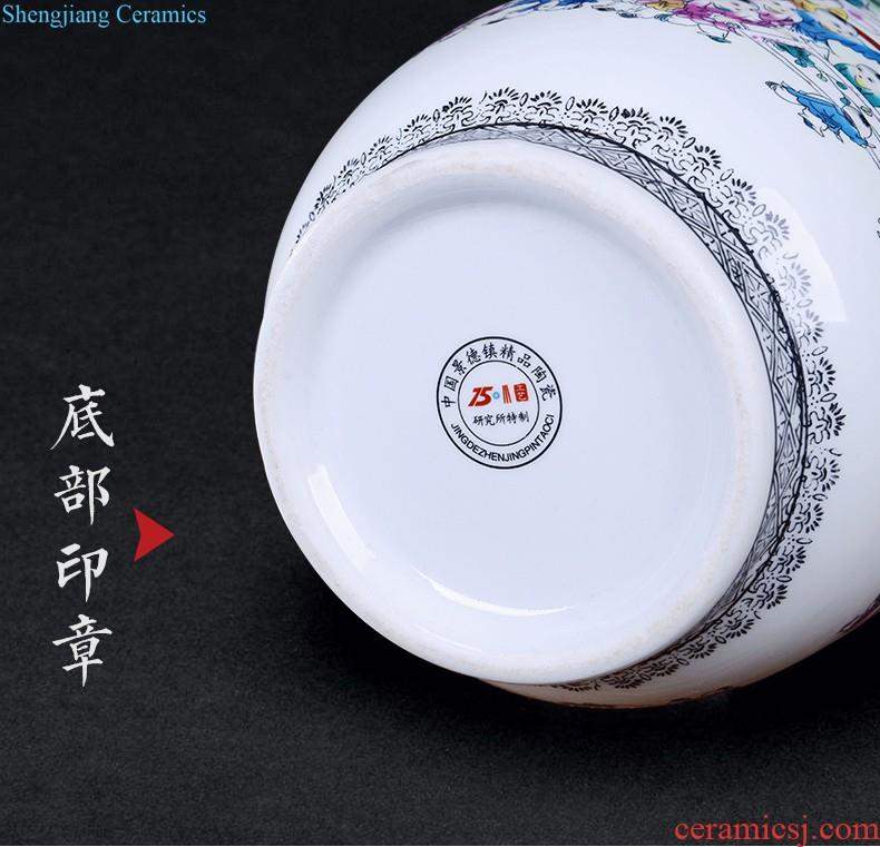 Jingdezhen porcelain hand-painted ceramic vase furnishing articles sitting room of new Chinese style household flower arranging TV ark adornment porcelain