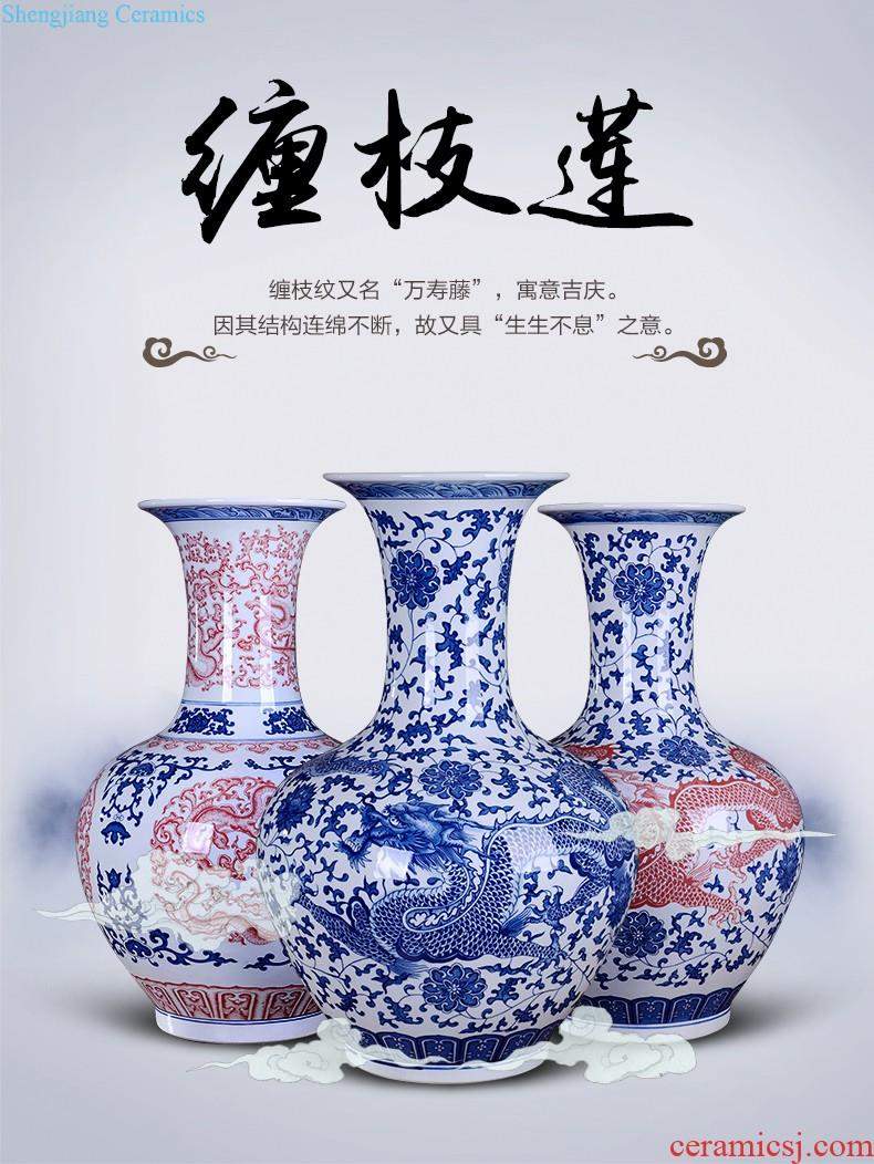 Master of jingdezhen blue and white porcelain ceramic vase hand-painted mei bottles of modern home decoration mountains scenery of jiangnan furnishing articles