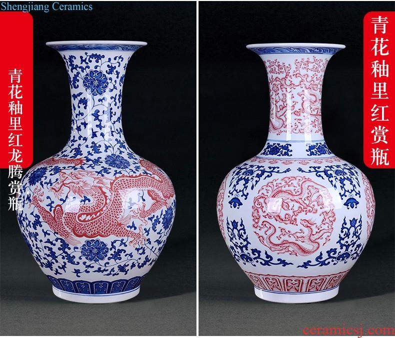 Master of jingdezhen blue and white porcelain ceramic vase hand-painted mei bottles of modern home decoration mountains scenery of jiangnan furnishing articles