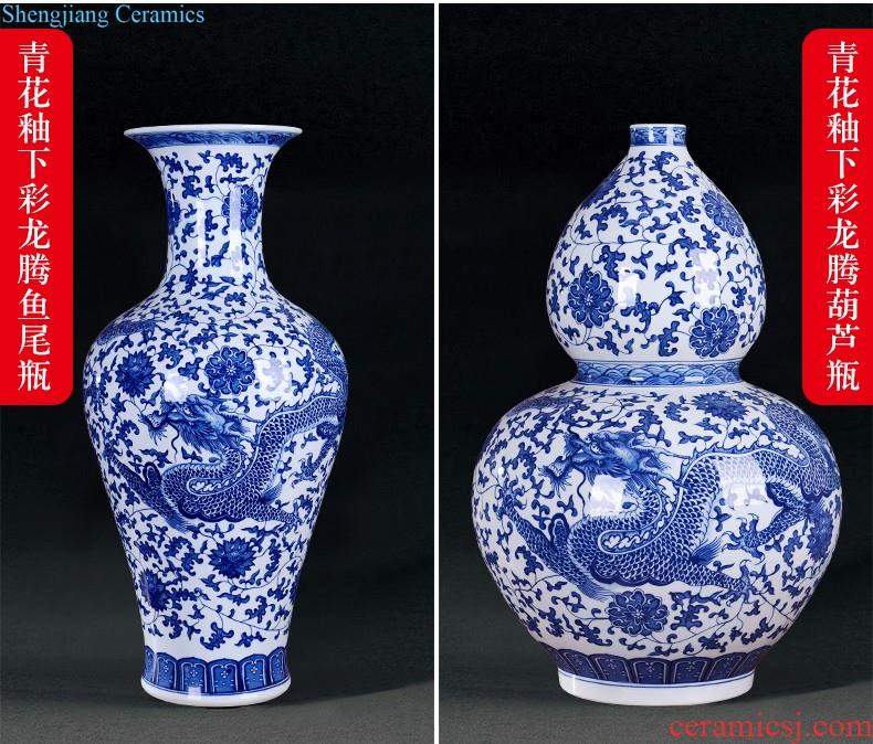 Master of jingdezhen blue and white porcelain ceramic vase hand-painted mei bottles of modern home decoration mountains scenery of jiangnan furnishing articles