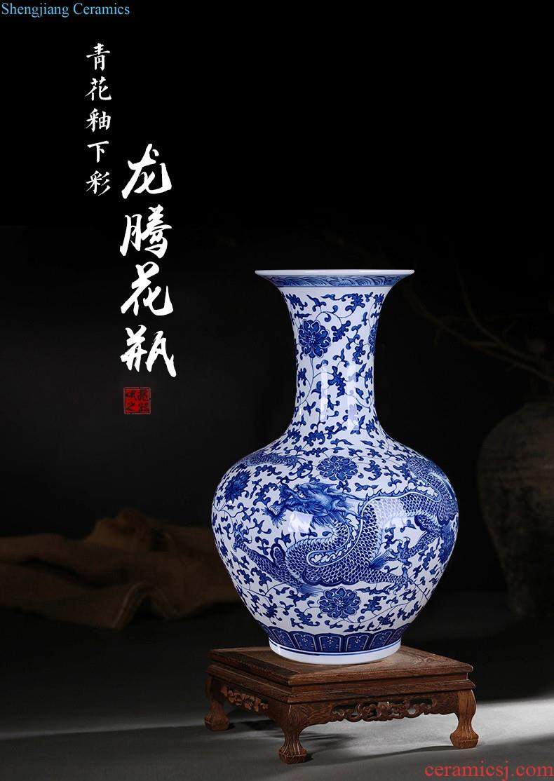 Master of jingdezhen blue and white porcelain ceramic vase hand-painted mei bottles of modern home decoration mountains scenery of jiangnan furnishing articles