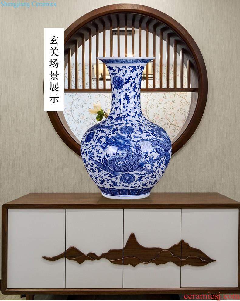 Master of jingdezhen blue and white porcelain ceramic vase hand-painted mei bottles of modern home decoration mountains scenery of jiangnan furnishing articles