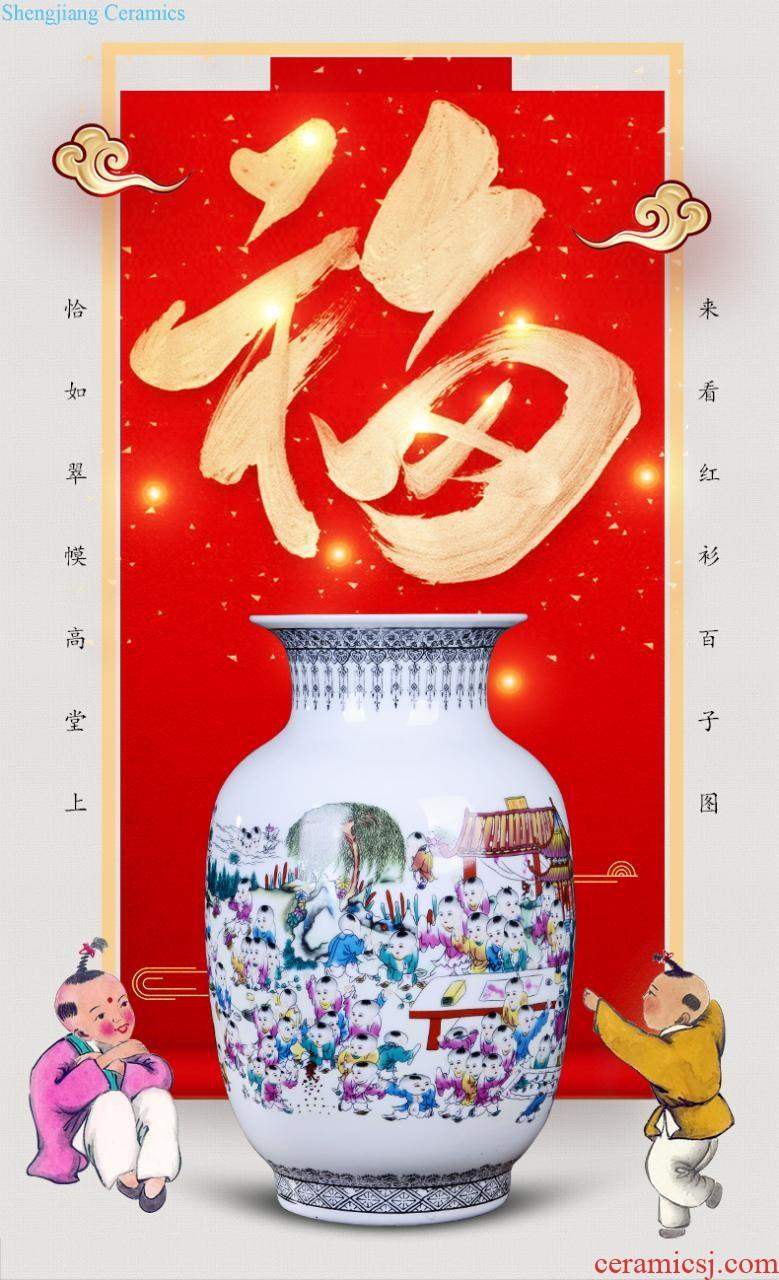 Jingdezhen porcelain hand-painted ceramic vase furnishing articles sitting room of new Chinese style household flower arranging TV ark adornment porcelain