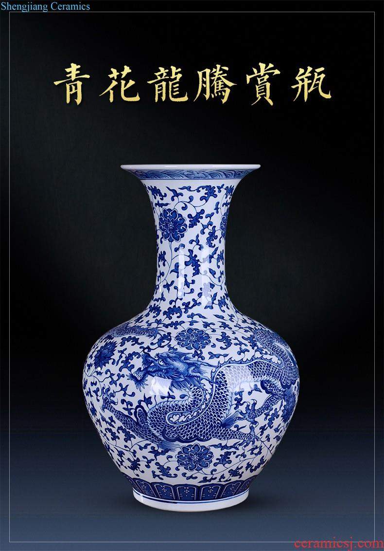 Master of jingdezhen blue and white porcelain ceramic vase hand-painted mei bottles of modern home decoration mountains scenery of jiangnan furnishing articles