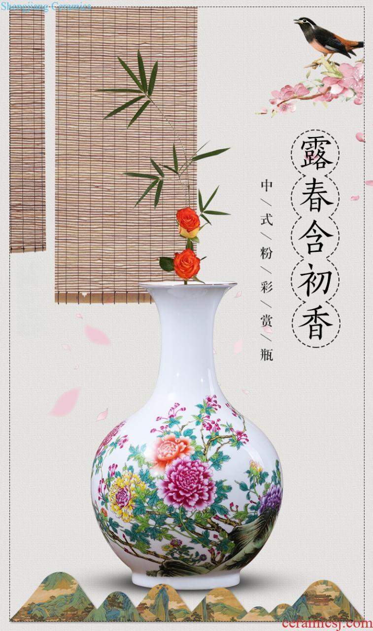 Jingdezhen ceramic vase furnishing articles flower arranging archaize sitting room both ears of blue and white porcelain vases, new Chinese style household decorations