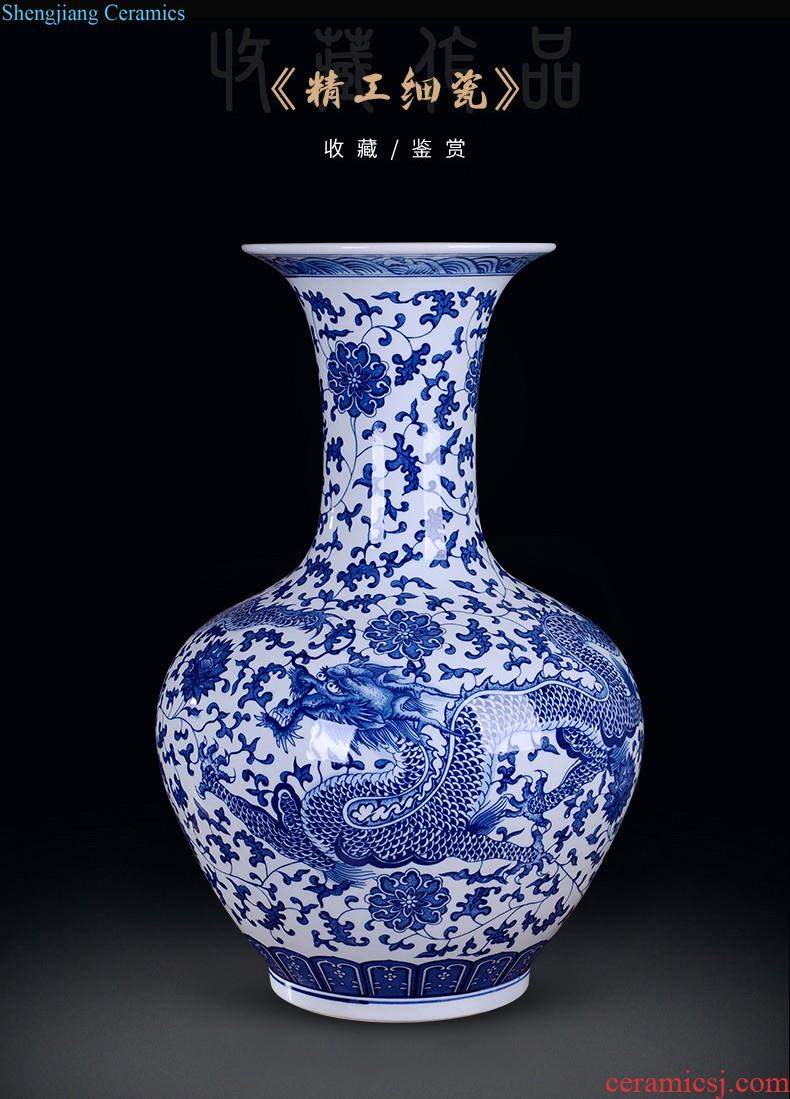 Master of jingdezhen blue and white porcelain ceramic vase hand-painted mei bottles of modern home decoration mountains scenery of jiangnan furnishing articles