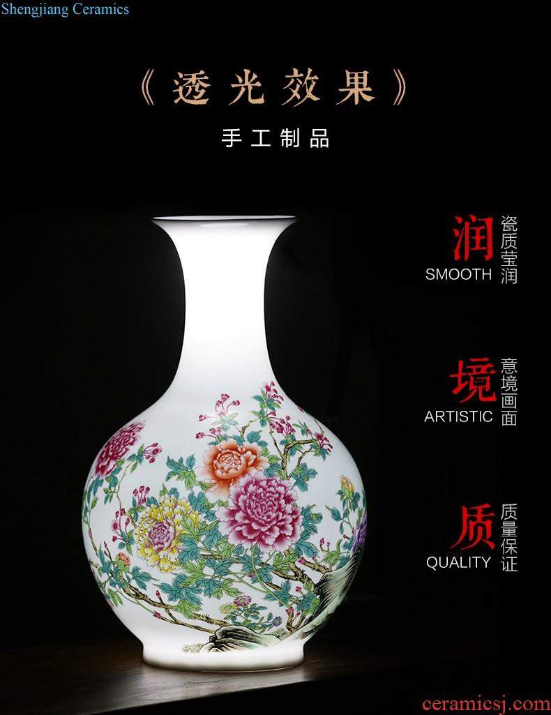 Jingdezhen ceramic vase furnishing articles flower arranging archaize sitting room both ears of blue and white porcelain vases, new Chinese style household decorations