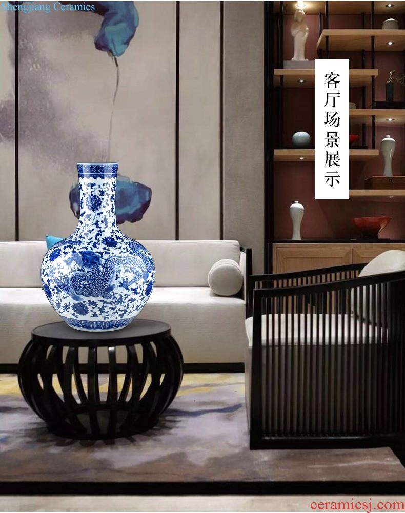 Master of jingdezhen blue and white porcelain ceramic vase hand-painted mei bottles of modern home decoration mountains scenery of jiangnan furnishing articles