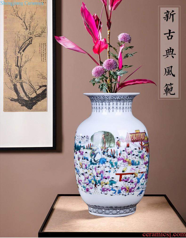 Jingdezhen porcelain vases, pottery and porcelain hand painted blue and white porcelain flower arranging place new Chinese style household adornment ornament sitting room