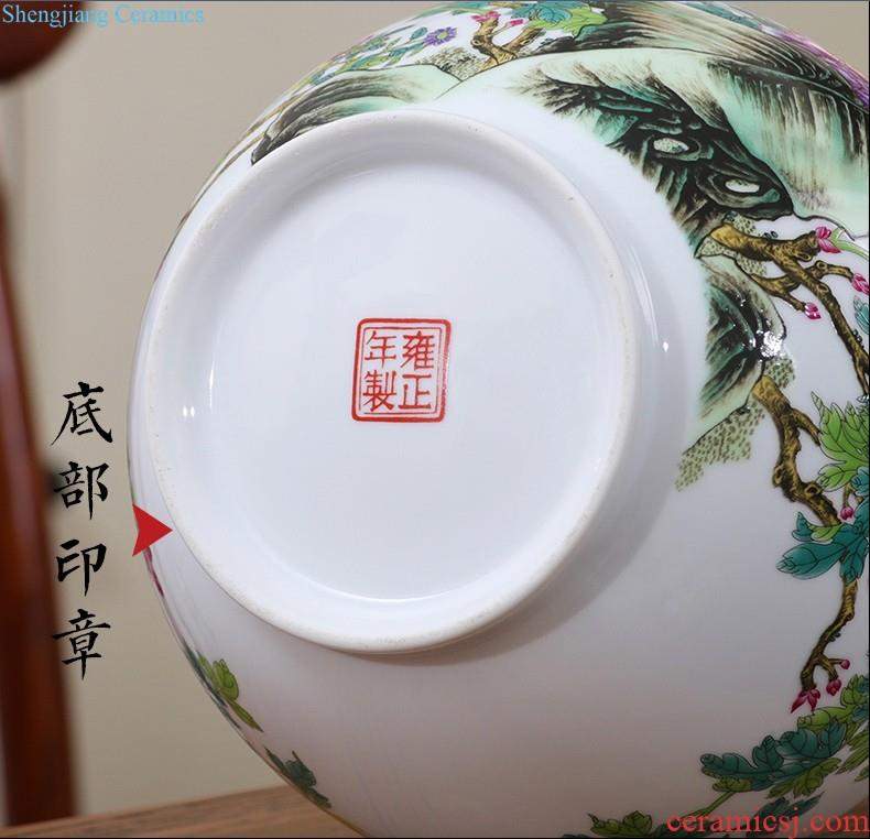 Jingdezhen ceramic vase furnishing articles flower arranging archaize sitting room both ears of blue and white porcelain vases, new Chinese style household decorations