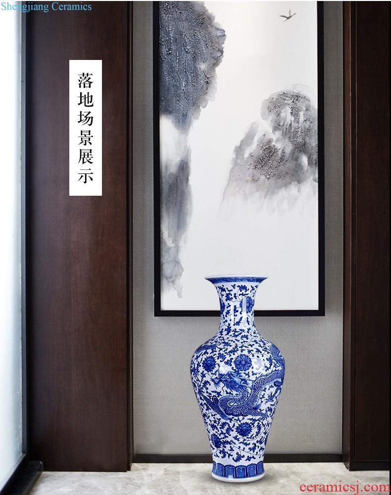 Master of jingdezhen blue and white porcelain ceramic vase hand-painted mei bottles of modern home decoration mountains scenery of jiangnan furnishing articles