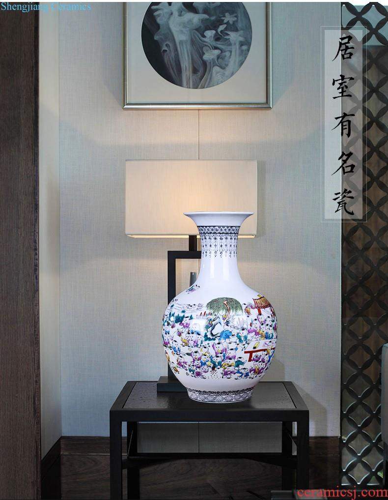 Jingdezhen porcelain hand-painted ceramic vase furnishing articles sitting room of new Chinese style household flower arranging TV ark adornment porcelain