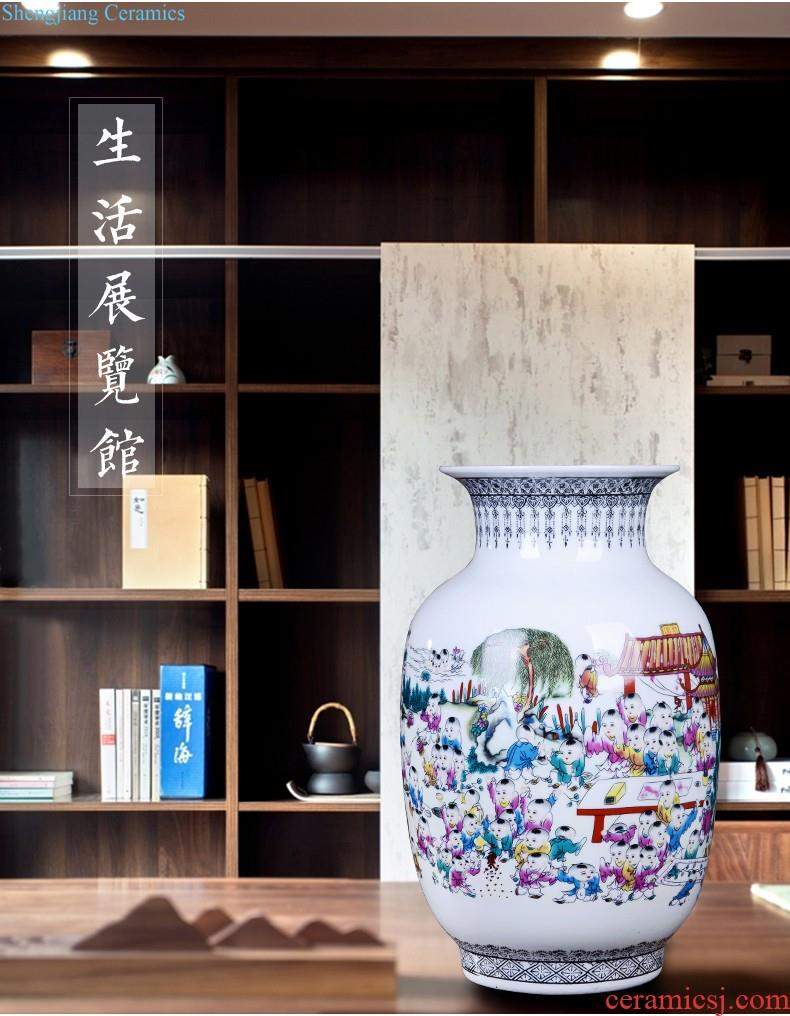 Jingdezhen porcelain hand-painted ceramic vase furnishing articles sitting room of new Chinese style household flower arranging TV ark adornment porcelain