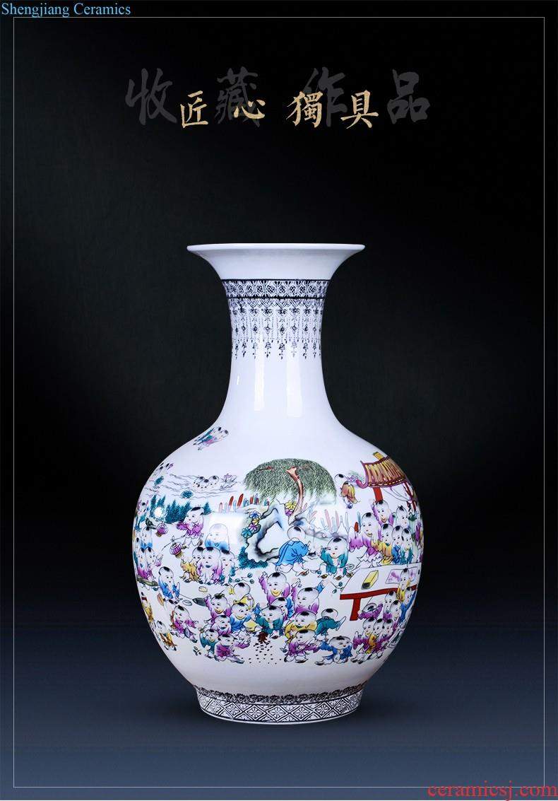 Jingdezhen porcelain vases, pottery and porcelain hand painted blue and white porcelain flower arranging place new Chinese style household adornment ornament sitting room