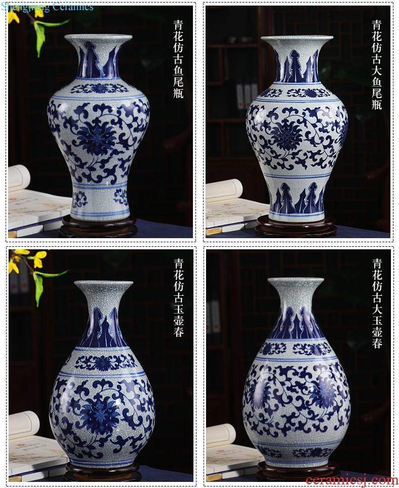 Jingdezhen porcelain vases, pottery and porcelain furnishing articles three-piece sitting room flower arranging the modern Chinese style household adornment TV ark