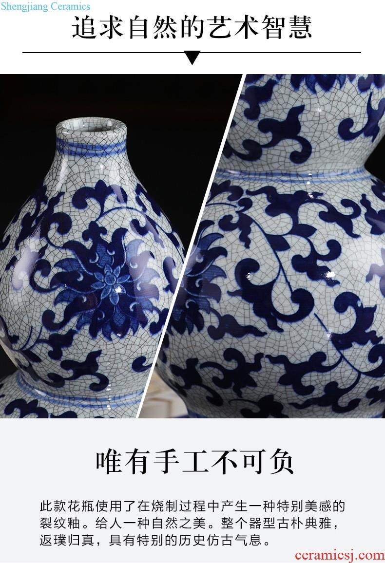 Jingdezhen ceramics furnishing articles flower arranging hand-painted archaize sitting room of large blue and white porcelain vase Chinese style household decoration