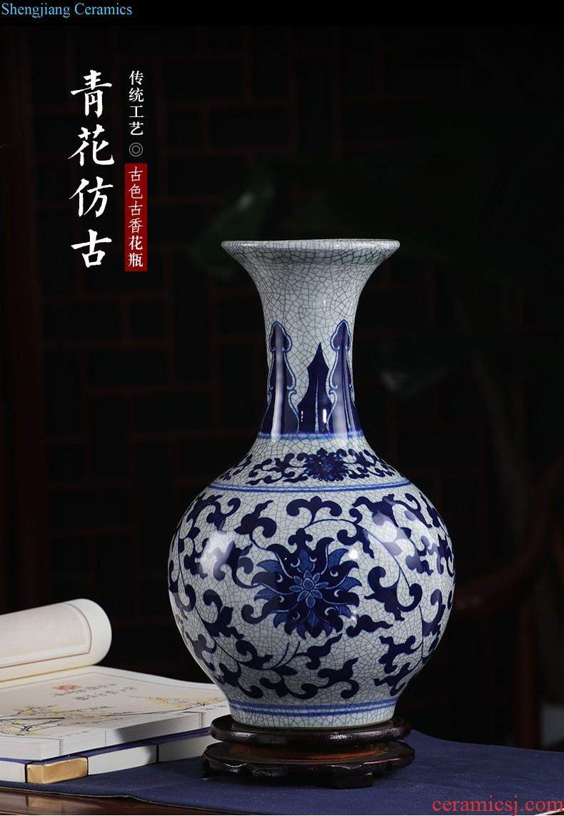 Jingdezhen porcelain vases, pottery and porcelain furnishing articles three-piece sitting room flower arranging the modern Chinese style household adornment TV ark