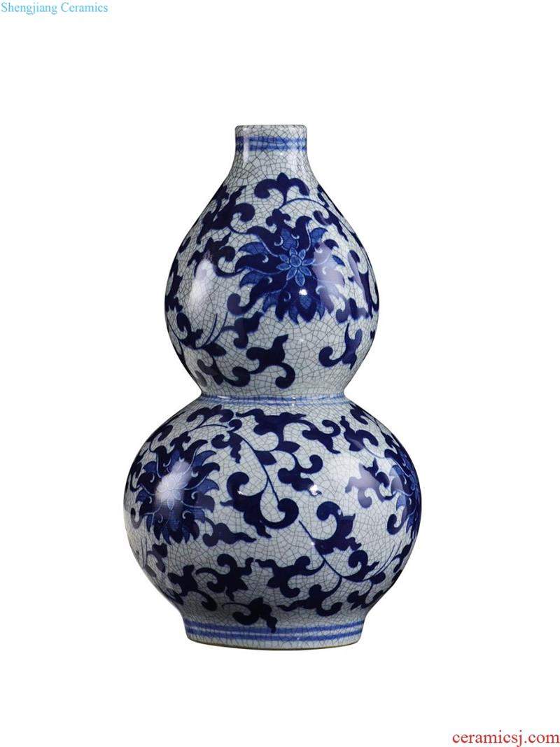 Jingdezhen ceramics furnishing articles flower arranging hand-painted archaize sitting room of large blue and white porcelain vase Chinese style household decoration