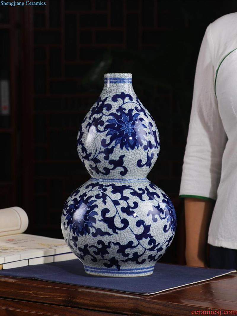 Jingdezhen ceramics furnishing articles flower arranging hand-painted archaize sitting room of large blue and white porcelain vase Chinese style household decoration