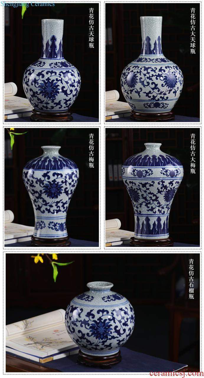 Jingdezhen porcelain vases, pottery and porcelain furnishing articles three-piece sitting room flower arranging the modern Chinese style household adornment TV ark