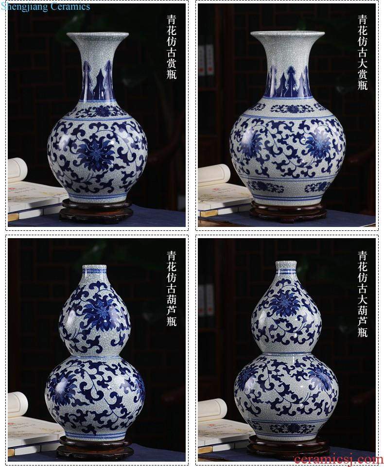 Jingdezhen porcelain vases, pottery and porcelain furnishing articles three-piece sitting room flower arranging the modern Chinese style household adornment TV ark