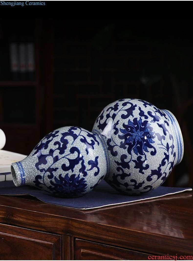 Jingdezhen ceramics furnishing articles flower arranging hand-painted archaize sitting room of large blue and white porcelain vase Chinese style household decoration