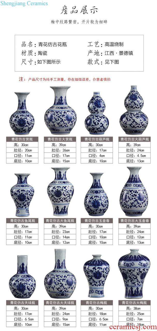 Jingdezhen porcelain vases, pottery and porcelain furnishing articles three-piece sitting room flower arranging the modern Chinese style household adornment TV ark