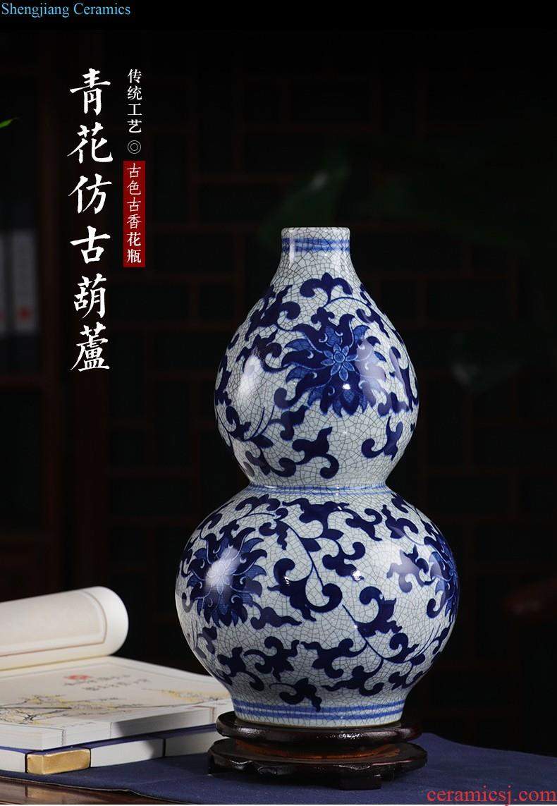 Jingdezhen ceramics furnishing articles flower arranging hand-painted archaize sitting room of large blue and white porcelain vase Chinese style household decoration