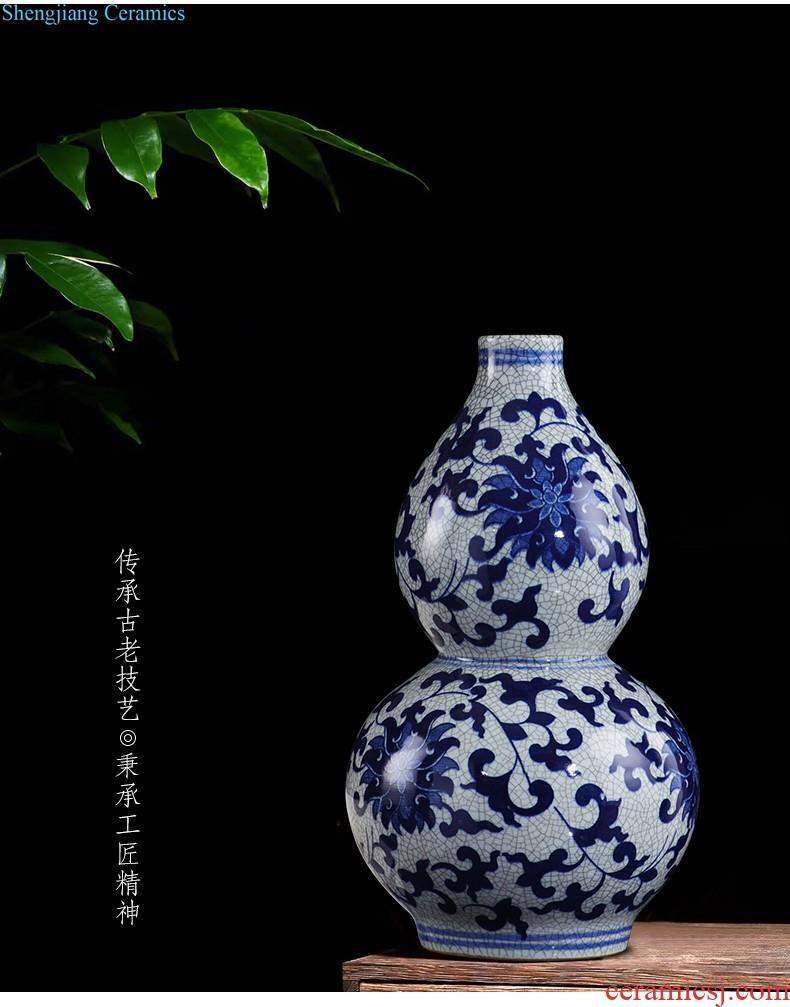 Jingdezhen ceramics furnishing articles flower arranging hand-painted archaize sitting room of large blue and white porcelain vase Chinese style household decoration