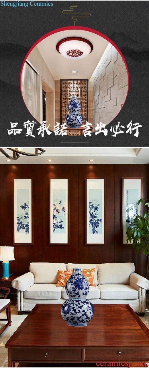 Jingdezhen ceramics furnishing articles flower arranging hand-painted archaize sitting room of large blue and white porcelain vase Chinese style household decoration