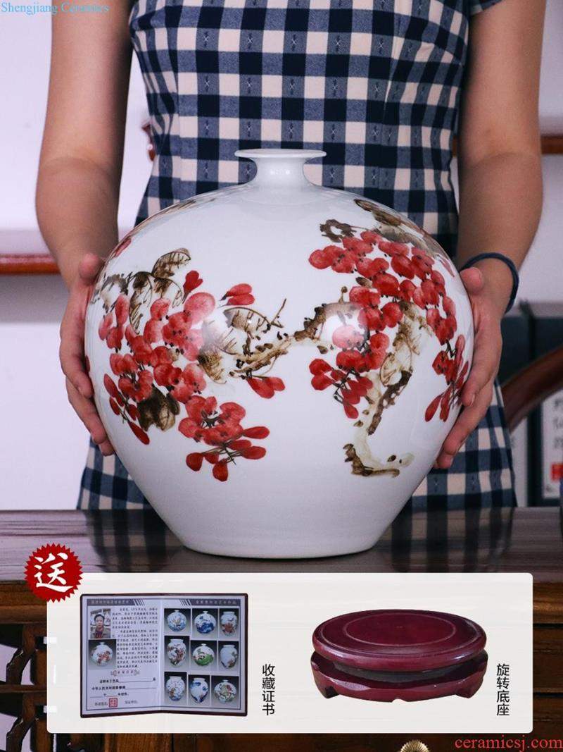 Jingdezhen ceramic furnishing articles modern creative contracted household decorates sitting room dried flower flower vase flowers