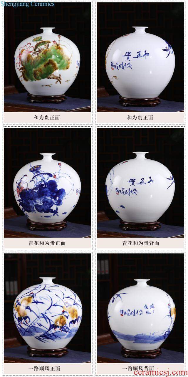 Jingdezhen ceramic furnishing articles modern creative contracted household decorates sitting room dried flower flower vase flowers