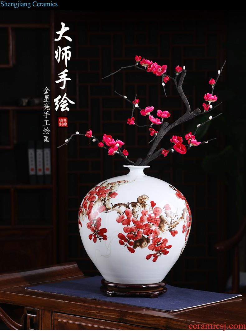 Jingdezhen ceramic furnishing articles modern creative contracted household decorates sitting room dried flower flower vase flowers