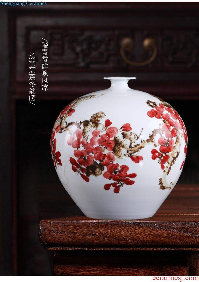 Jingdezhen ceramic furnishing articles modern creative contracted household decorates sitting room dried flower flower vase flowers