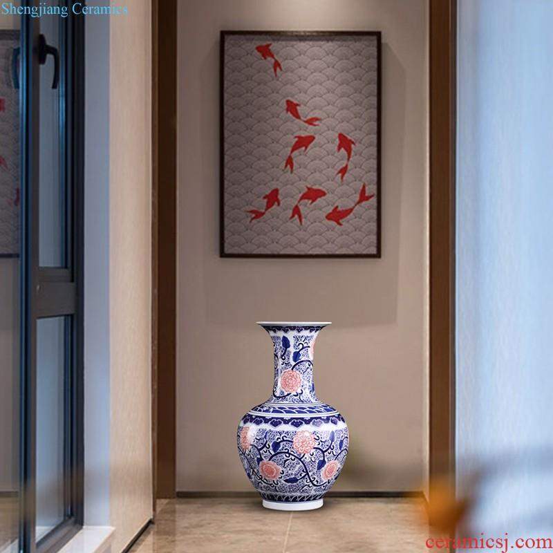 Jingdezhen ceramics craft the colour blue vase flower arranging new Chinese style household furnishing articles sitting room adornment ornament