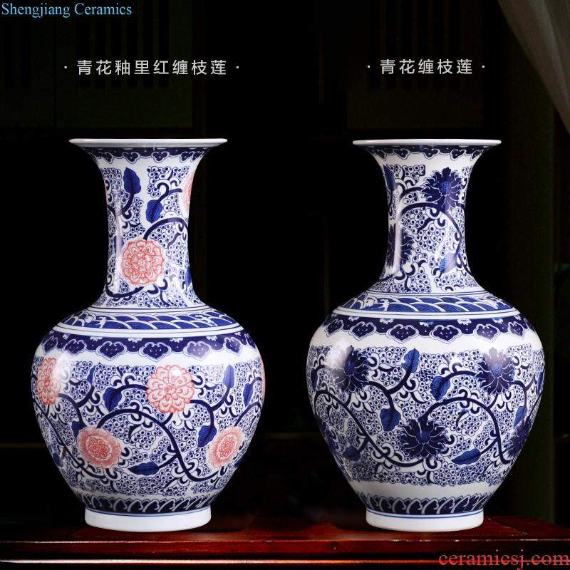 Jingdezhen ceramics craft the colour blue vase flower arranging new Chinese style household furnishing articles sitting room adornment ornament