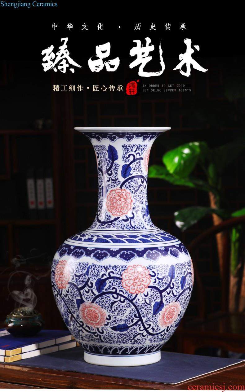 Jingdezhen ceramics craft the colour blue vase flower arranging new Chinese style household furnishing articles sitting room adornment ornament