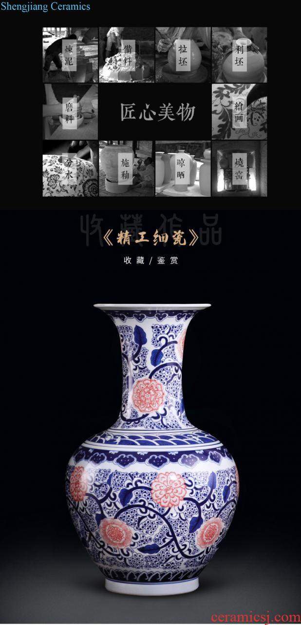 Jingdezhen ceramics craft the colour blue vase flower arranging new Chinese style household furnishing articles sitting room adornment ornament