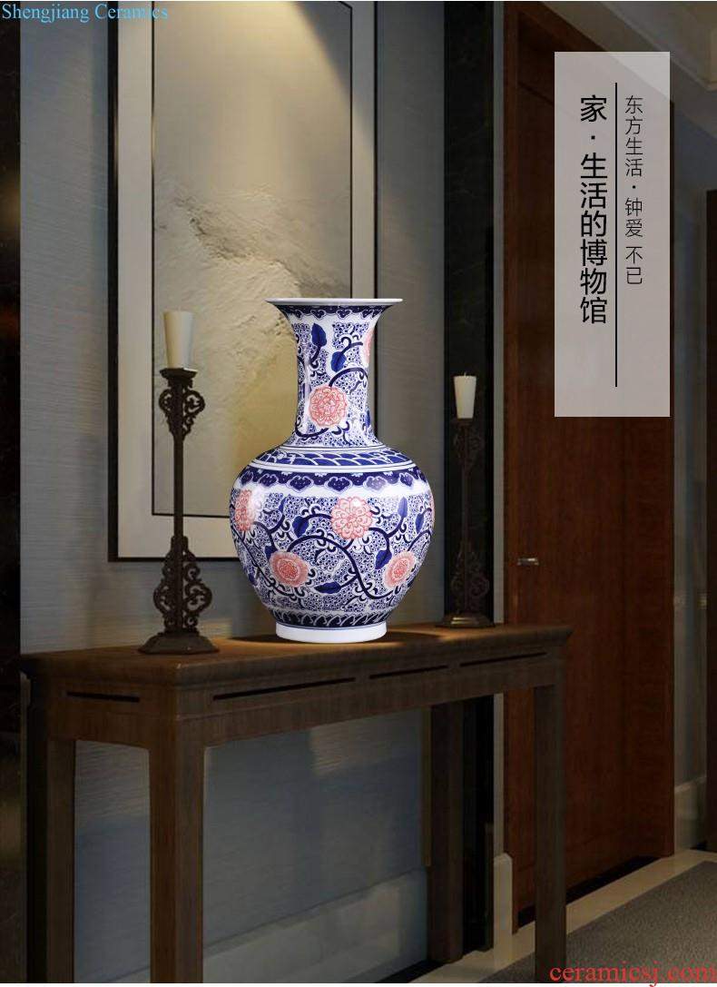 Jingdezhen ceramics craft the colour blue vase flower arranging new Chinese style household furnishing articles sitting room adornment ornament