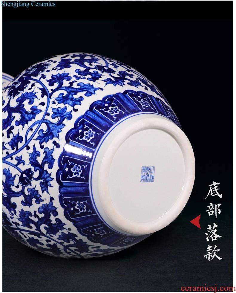 Jingdezhen ceramics of large vase furnishing articles large sitting room of Chinese style household adornment hand-painted porcelain arranging flowers